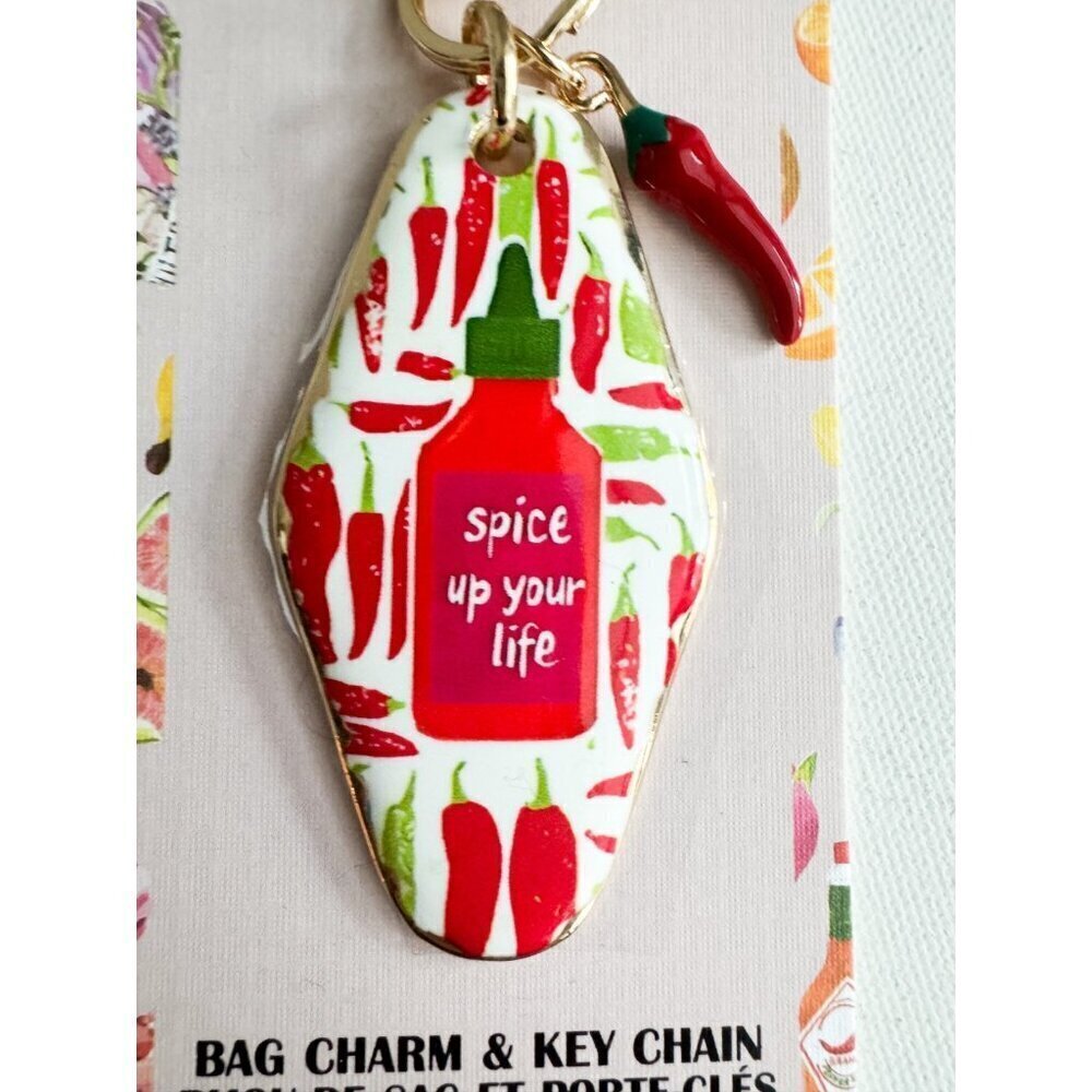 Piper K Hot Sauce "Spice up your Life" Keychain and Bag Charm - Picture 3 of 3